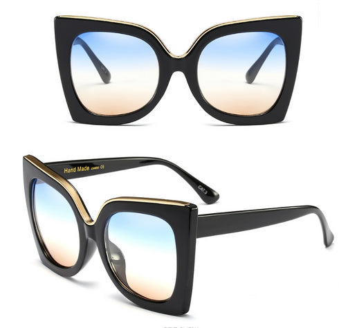 Women's Vintage Cat Eye Sunglasses Women Gradient Lens Sunglasses Glasses - ROUTINE FASHION